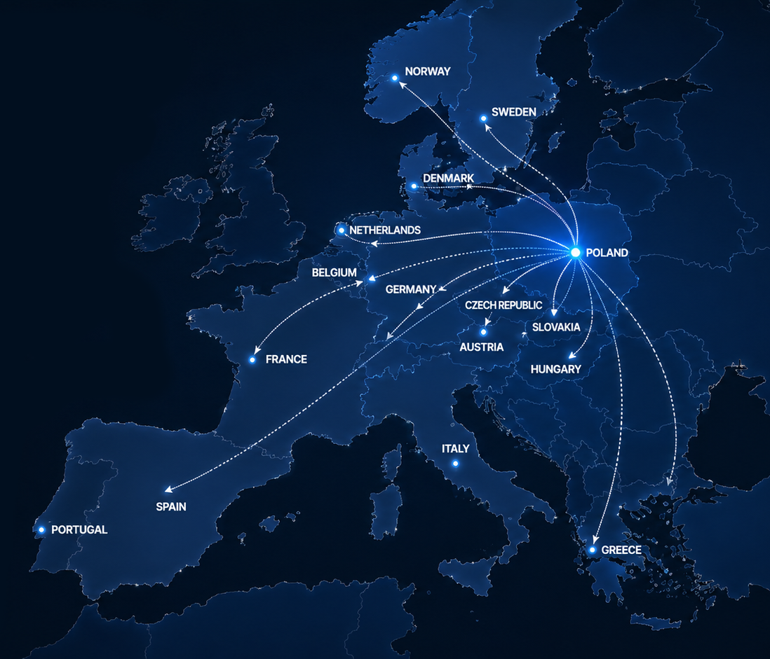 Europe coverage map